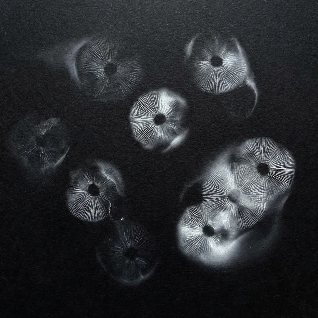 Dark spore texture, moody background